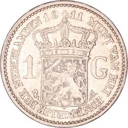 1 Gulden. Wilhelmina. 1911. Fraai / Zeer Fraai.