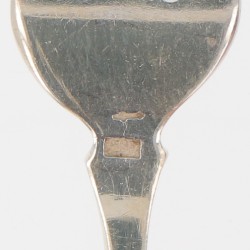 (12) delige set gebaksvorkjes zilver.