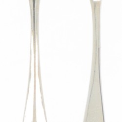 (12) delige set gebaksvorkjes zilver.