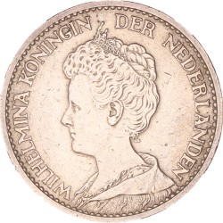 1 Gulden. Wilhelmina. 1917. Zeer Fraai / Prachtig.