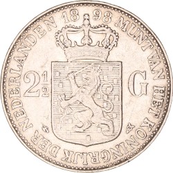 2½ Gulden. Wilhelmina. 1898. Fraai / Zeer Fraai.