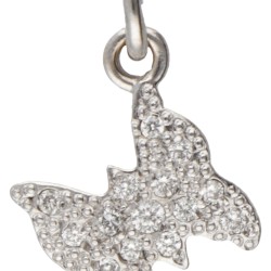 Pomellato 18 kt. witgouden collier en vlindervormige hanger bezet met ca. 0.08 ct. diamant.