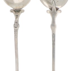 (10) delige set ijslepeltjes zilver.