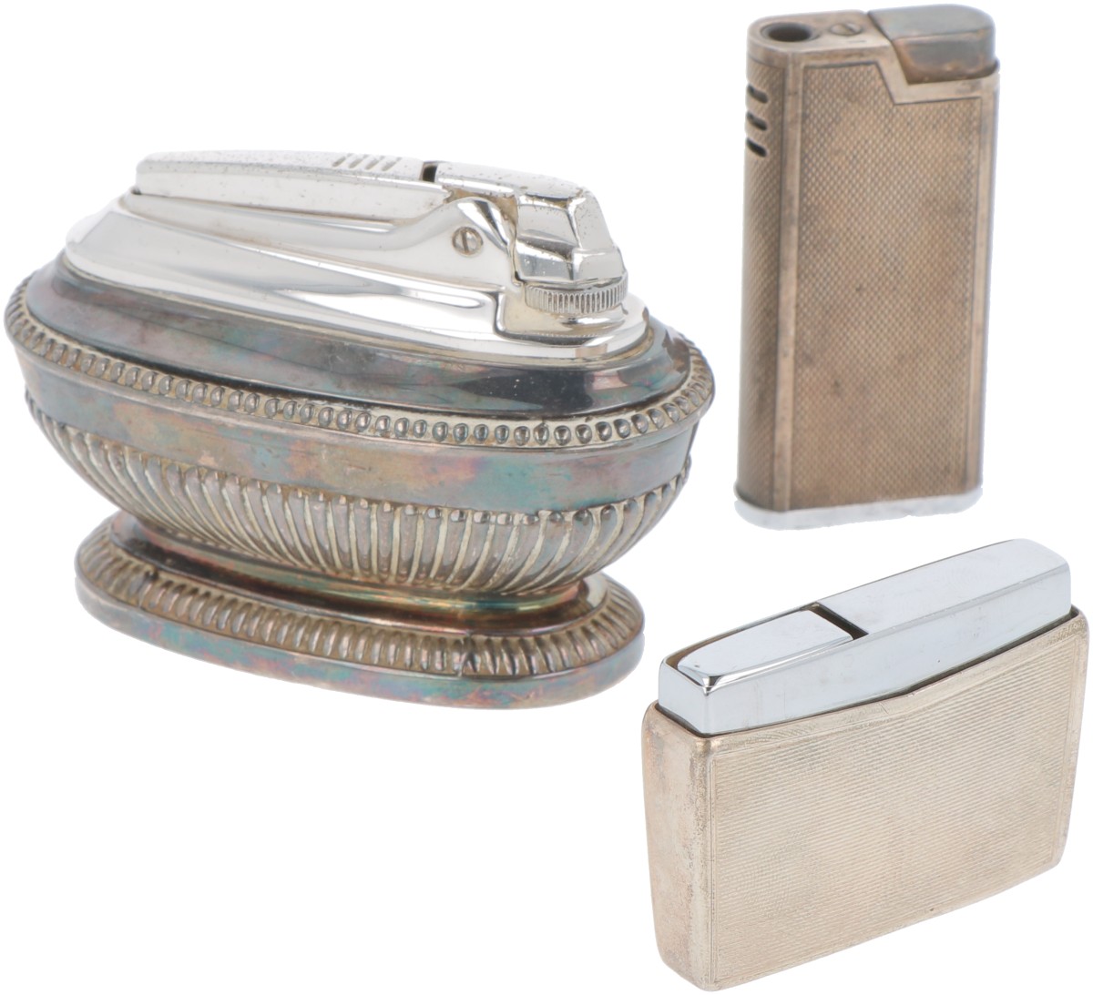 (3) delig lot aanstekers zilver / verzilverd.