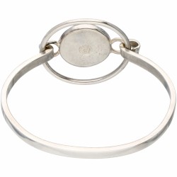 Zilveren Carl Ove Frydensberg (COF) bangle armband, met barnsteen - 925/1000.