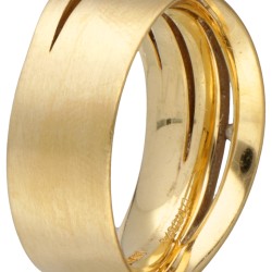 Niessing 18 kt. geelgouden gematteerde ring bezet met diamant.