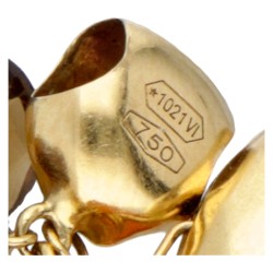 Marco Bicego 18 kt. geelgouden hanger met granaat en rookkwarts.