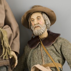 Een set van (2) diverse Santons / kerststal figuren, Herders, Napels(?), Italië, ca. 1900.