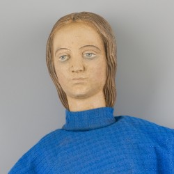 Een set van (2) diverse Santons / kerststal figuren, Joseph en Maria, Napels(?), Italië, ca. 1900.