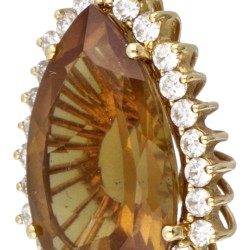 18 kt. Geelgouden Mimoza cocktail oorbellen bezet met ca. 1.67 ct. diamant en kleursteen.