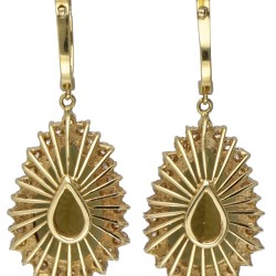 18 kt. Geelgouden Mimoza cocktail oorbellen bezet met ca. 1.67 ct. diamant en kleursteen.