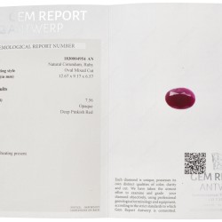 GRA-gecertificeerde natuurlijke robijn 7.56 ct.