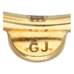 18 kt. Geelgouden no.1515 ring met diamant door designer Regitze Overgaard voor Georg Jensen.