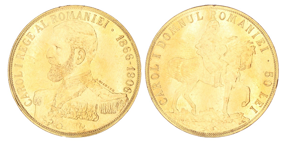 Romania. Kingdom. Carol I. 50 Lei. 1906.