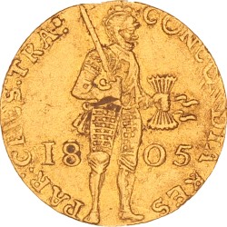 Gouden dukaat. Utrecht. 1805. Zeer Fraai.
