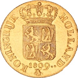Gouden dukaat (3e type). Lodewijk Napoleon. 1809. Zeer Fraai / Prachtig.