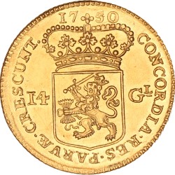 Gouden rijder van 14 gulden. Holland. 1750. FDC.