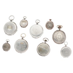 Lot (9) zakhorloges - Zilver