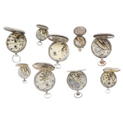 Lot (9) zakhorloges - Zilver