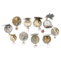 Lot (10) zakhorloges - Staal