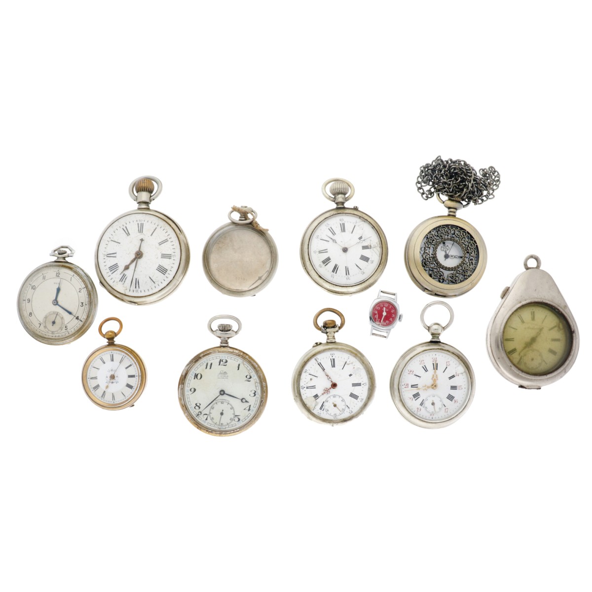 Lot (10) zakhorloges - Staal