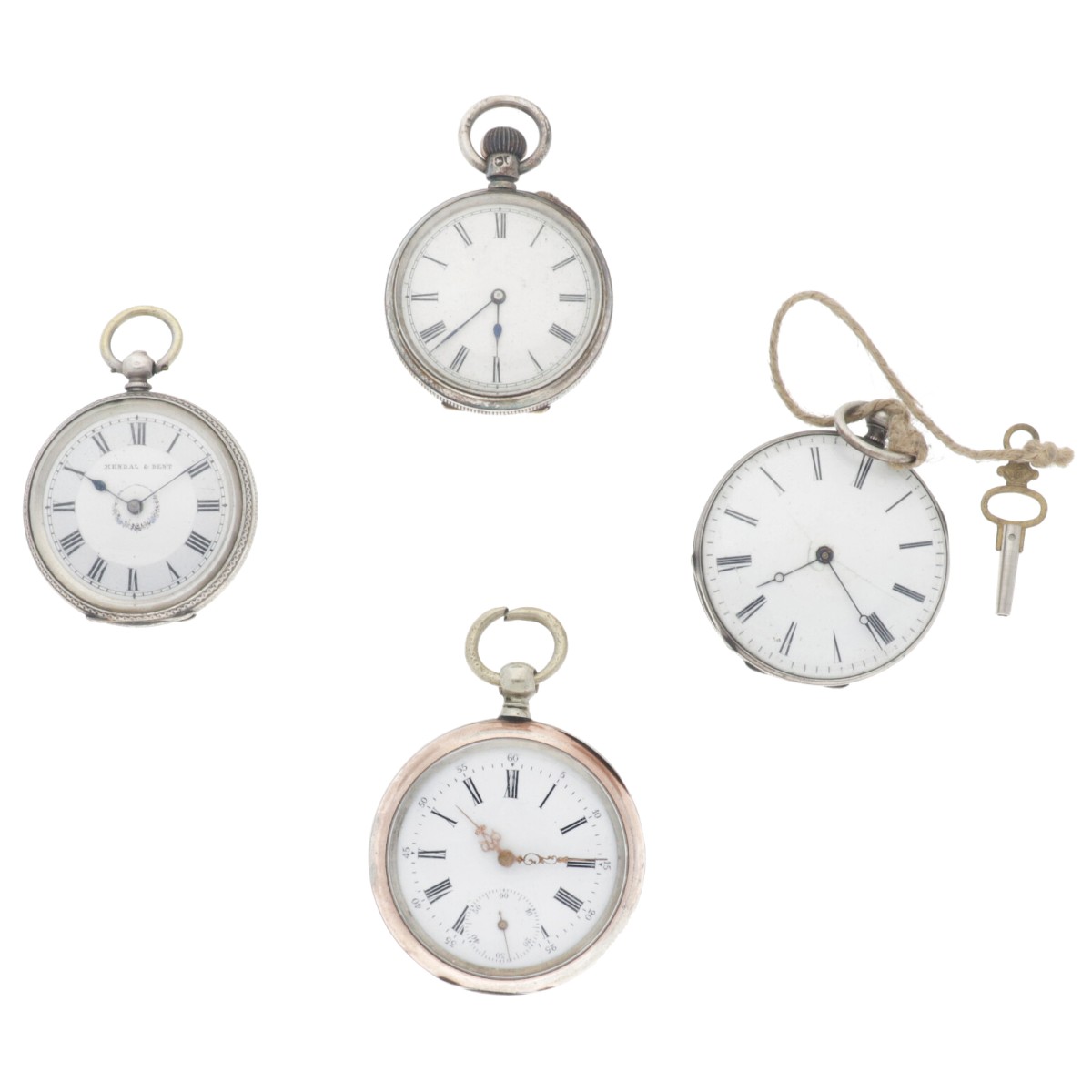 Lot (4) zakhorloges zilver - Herenzakhorloge