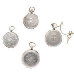 Lot (4) zakhorloges zilver - Herenzakhorloge