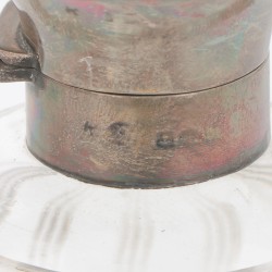 (3) delige set kaptafel flacons zilver.