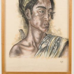 Indonesische School, 20e eeuw. Portret van een Indonesische jongen.