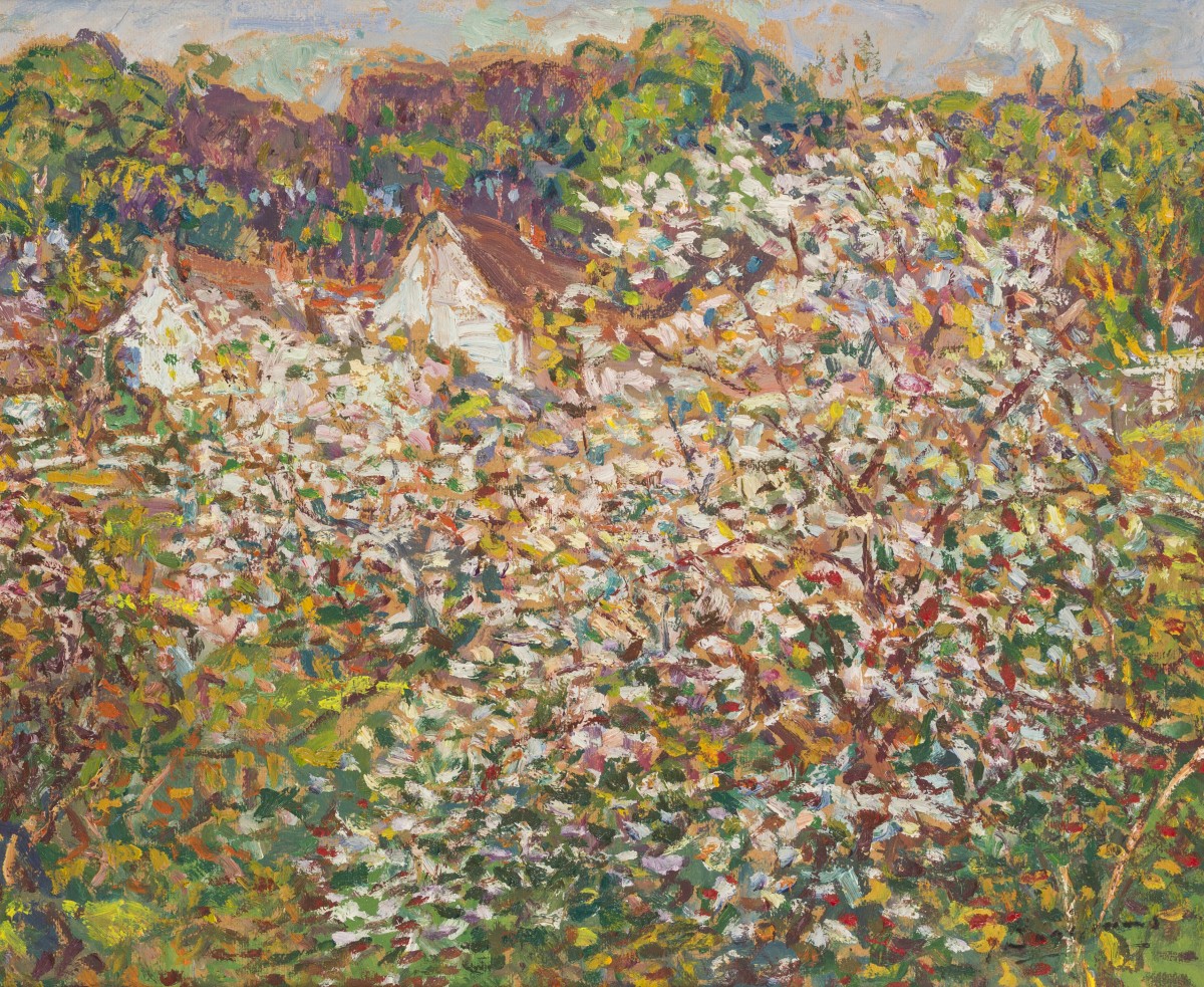 Jan Baartmans (Bergen op Zoom 189 - 1968), Boerderij tussen bloesembomen.