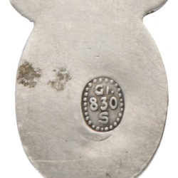 Vroege 830 zilveren no.95 broche bezet met barnsteen door Deense designer Georg Jensen.