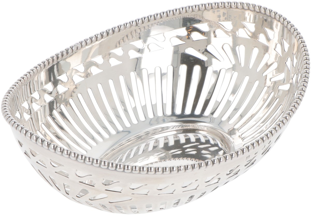 Bonbonmandje zilver.