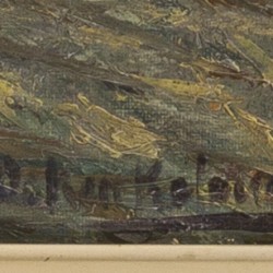 Belgische School, ca. 1900. Een visser in zijn roeiboot.