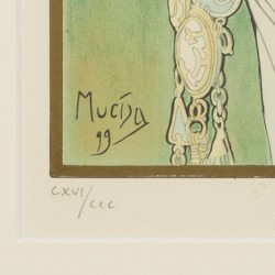 Naar Mucha, 20e eeuw. Een set van twee hedendaagse reproducties.