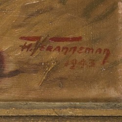 H. Veranneman, 20th. C. A fishermans daughter in the dunes.