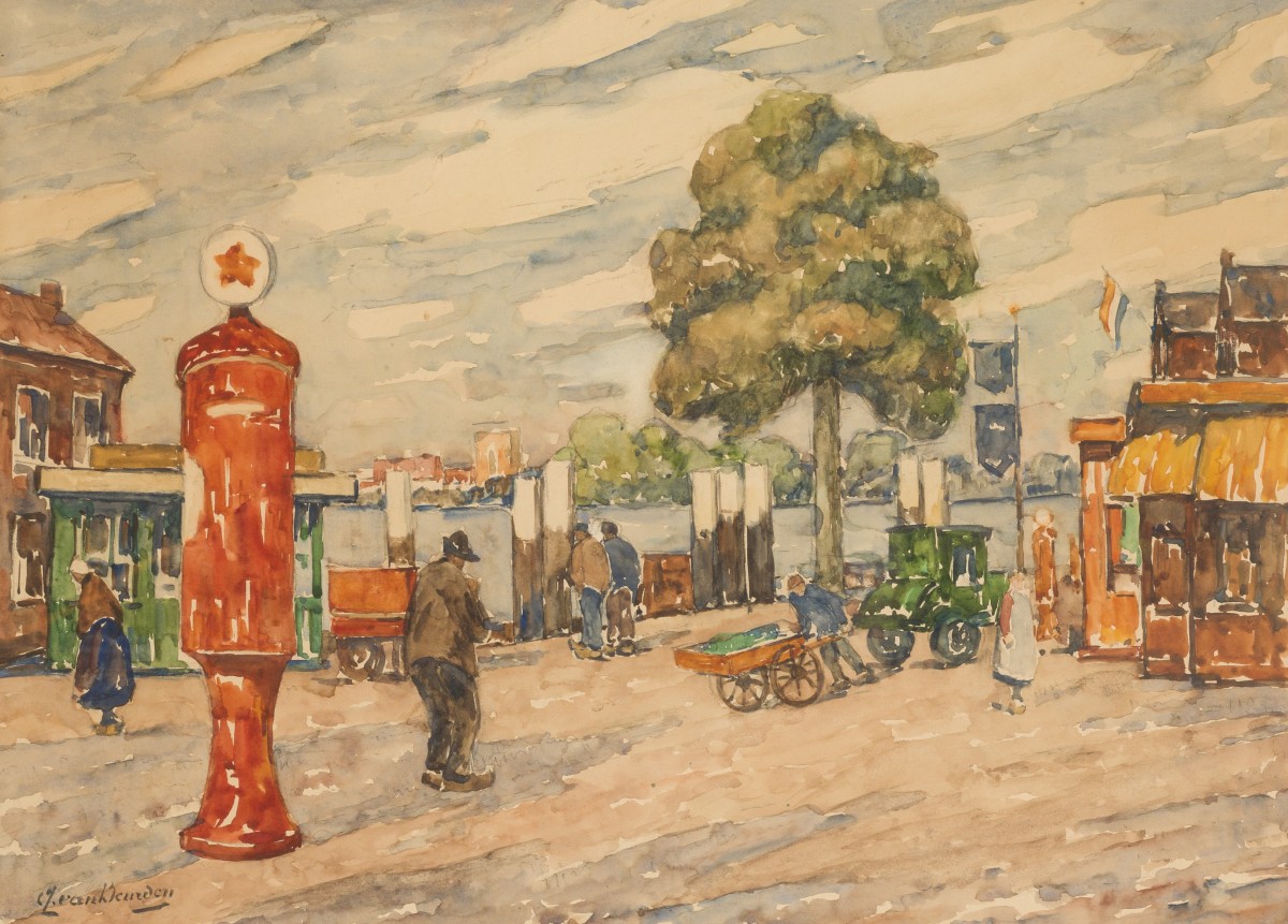 C. L van Beurden, Een kade in Holland