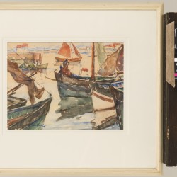 Alfons van Beurden (Antwerpen, 1854 - 1938) , De haven van Oostende