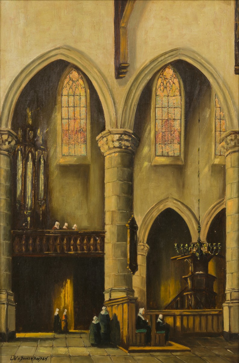 Hollandse School, 20e eeuw, Een kerkinterieur.