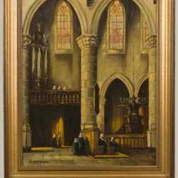 Hollandse School, 20e eeuw, Een kerkinterieur.