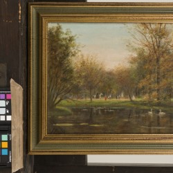 Jaap Oudes (Broek op Langedijk (Langedijk) 1858 - 1921 Amsterdam), Gezicht op het Vondelpark, Amsterdam.