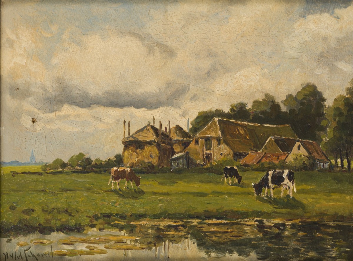 Adrianus van der Schouw (1873-1946), Koeien in de wei.