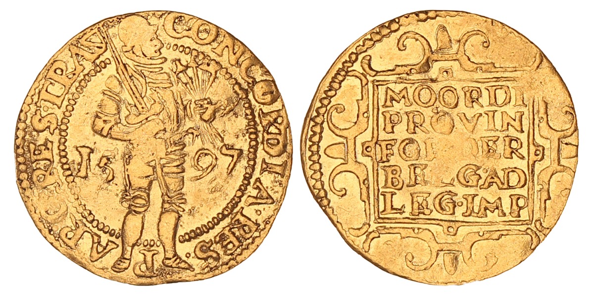 Gouden dukaat. Utrecht. 1597. Fraai / Zeer Fraai.