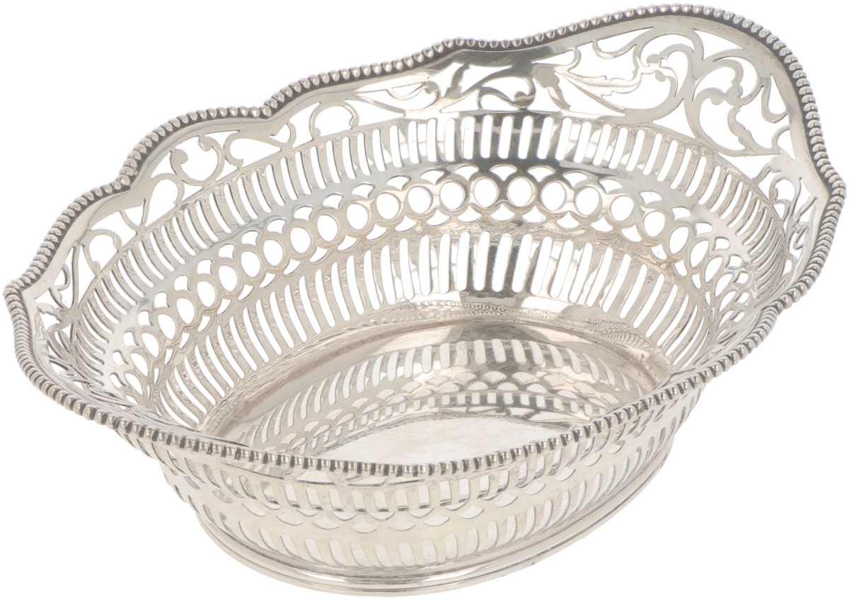 Bonbonmandje zilver.