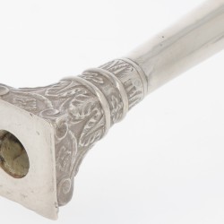 (2) delige set kandelaren zilver.