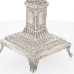 (2) delige set kandelaren zilver.