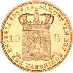 10 gulden goud. Willem I. 1840. UNC.