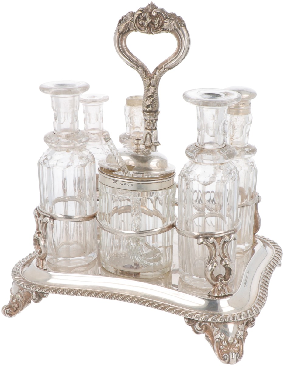 Condiment set verzilverd / zilver.