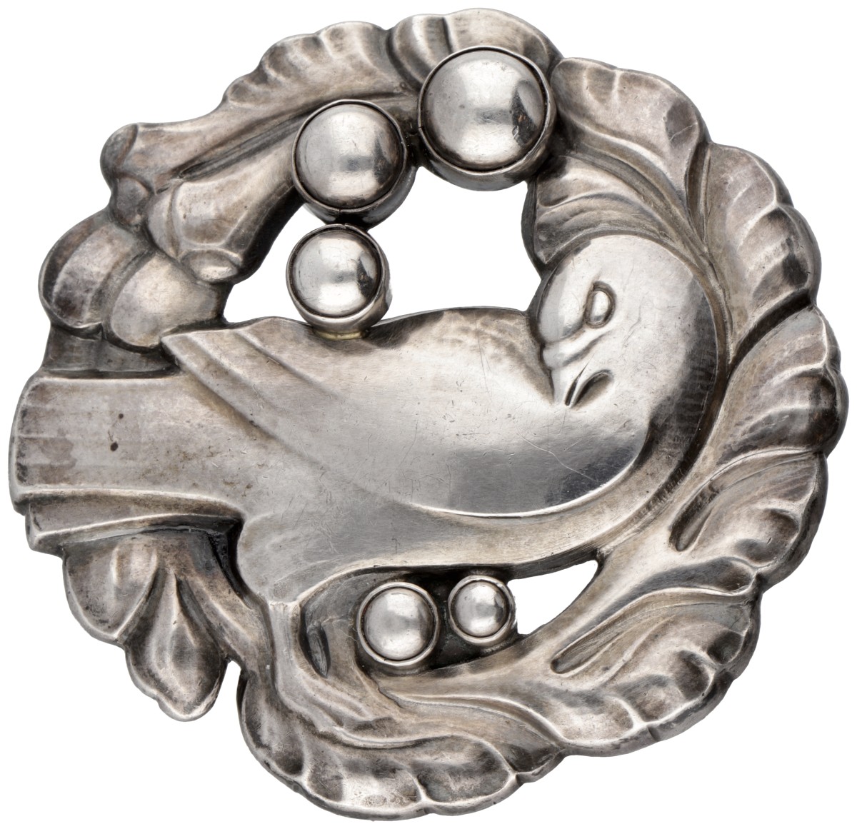 Sterling zilveren no.123 'Dove' broche door Deense designer Georg Jensen.