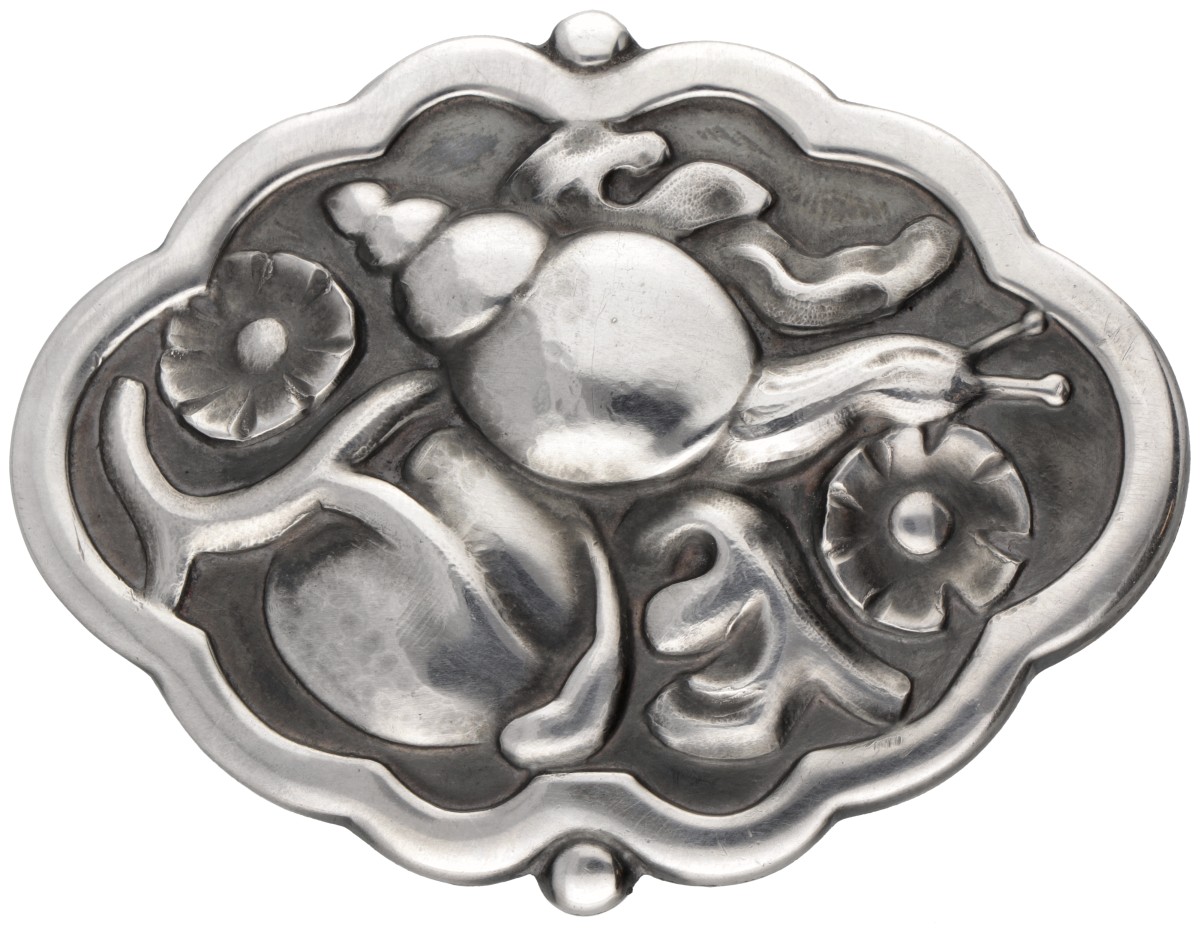 Sterling zilveren no.279 'Snail' broche door Deense designer Georg Jensen.