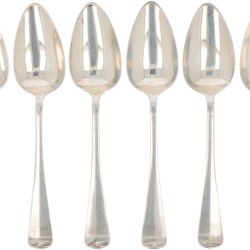 (12) delige set dinerlepels & vorken "Haags Lofje" zilver.